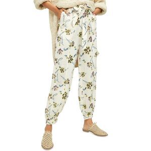 Free People In The Midnight Hour Pants Tapered Leg Ivory Baggy XS New 210521